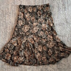 Floral Patterned Women's Skirt lined